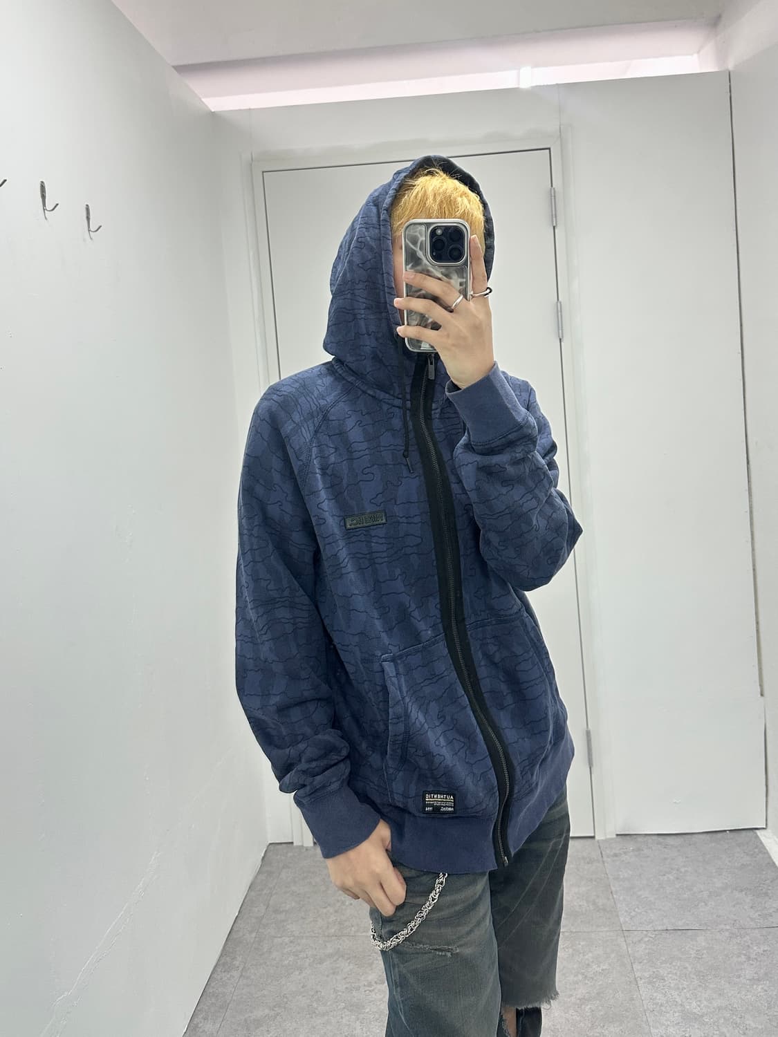 00s NIKE FC y2k grunge pattern hood 상품이미지7