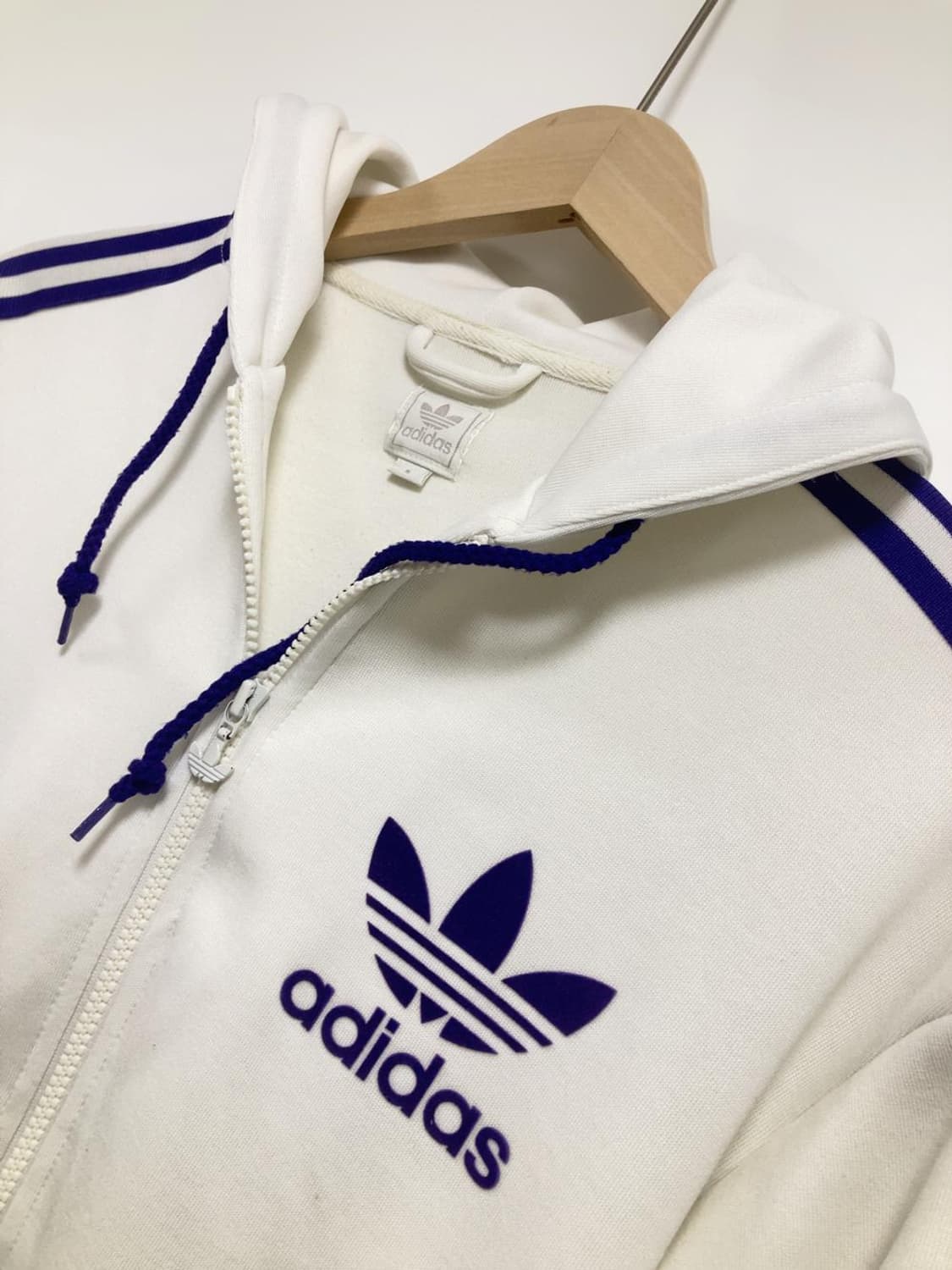 아디다스 화이트 퍼플 후드 집업 빈티지 자켓 트랙탑 상품이미지2