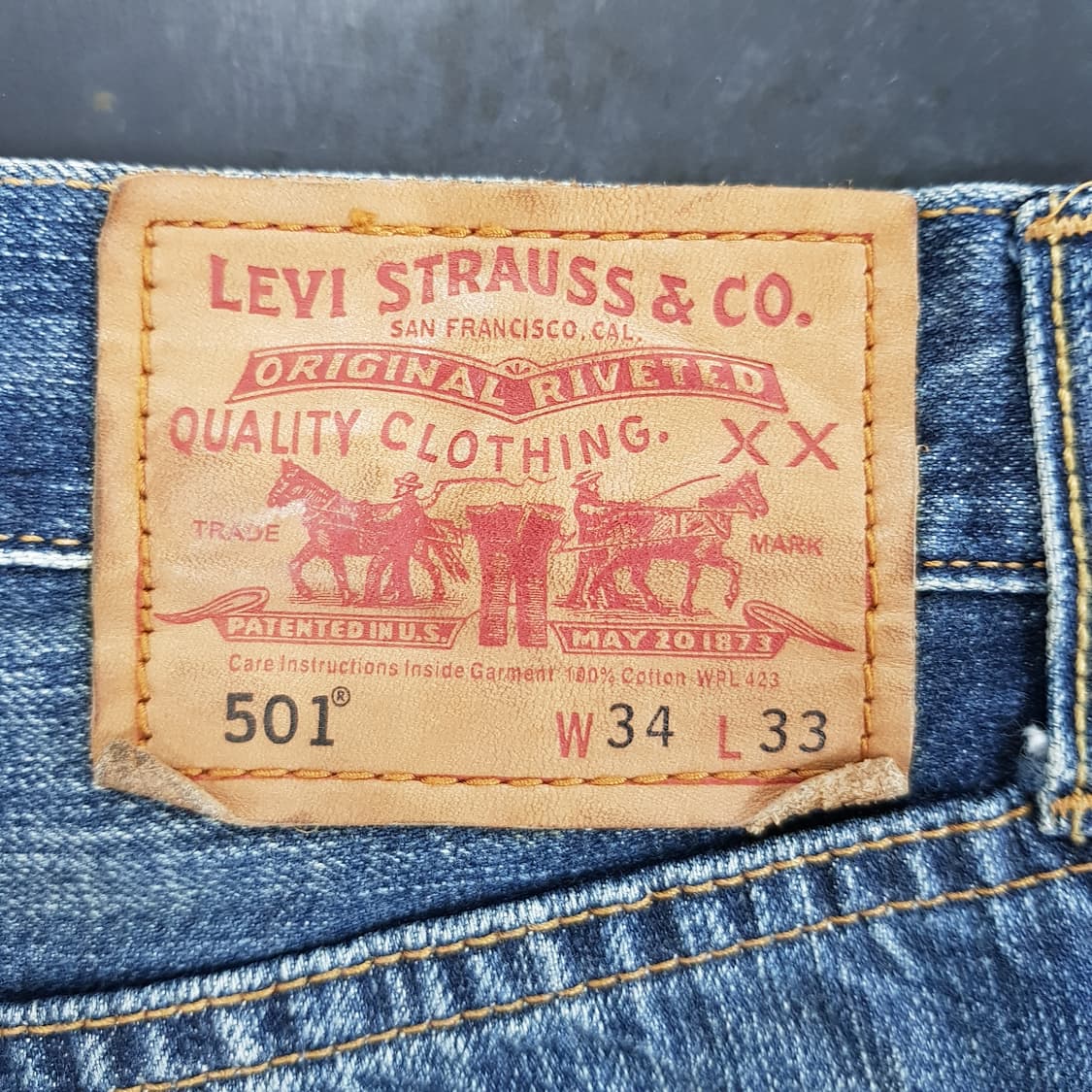 리바이스 501 디스트로이드 데님 34/33사이즈  상품이미지3