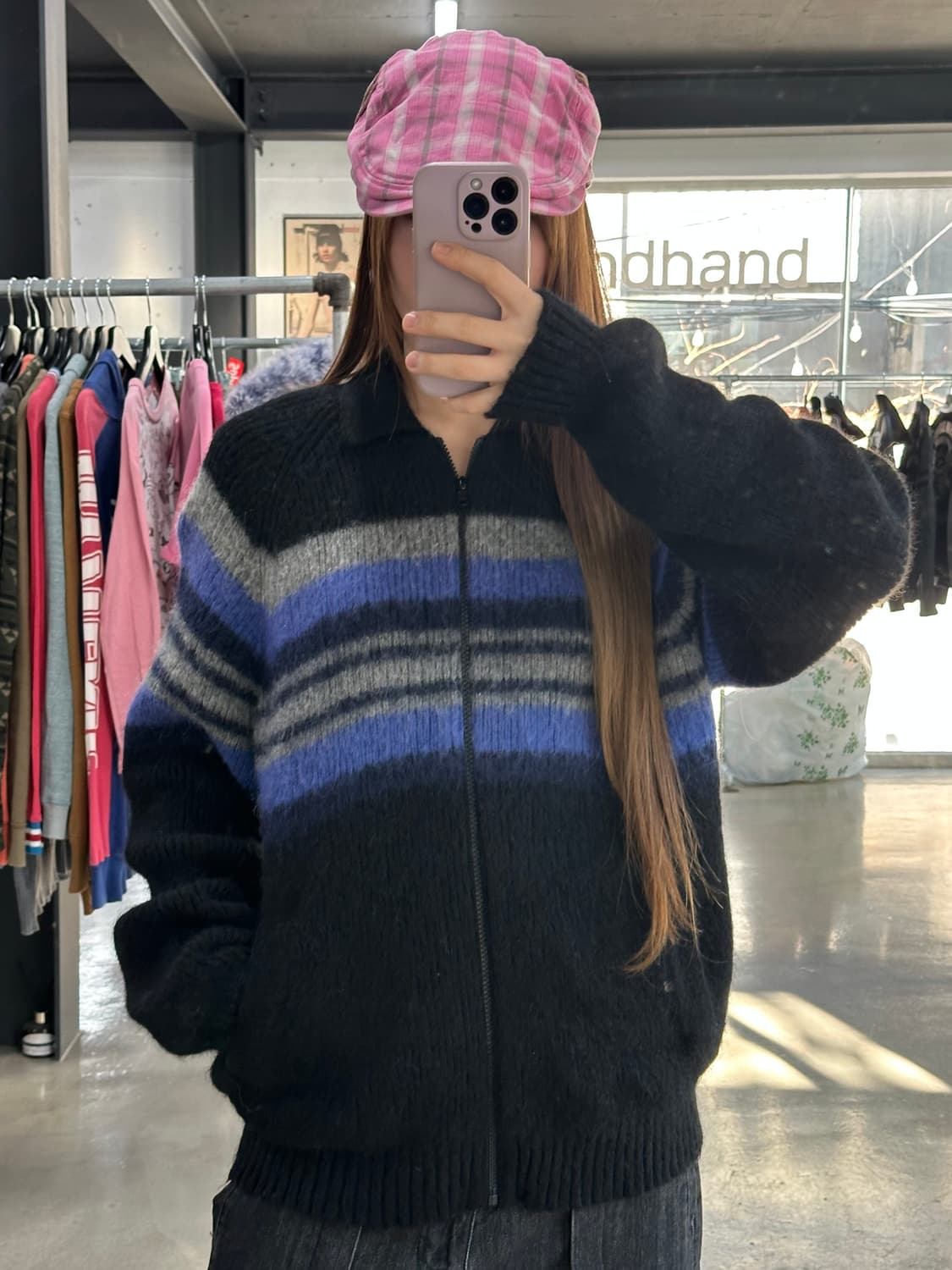 슈프림 19FW 브러쉬드 백로고 울 스웨터 집업 상품이미지3