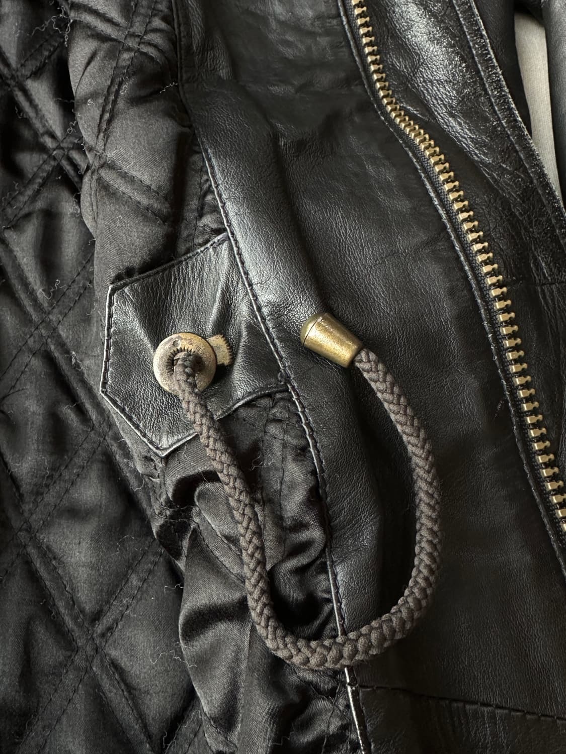 90s Jos.A.Bank 리얼 레더 카코트 M / 블랙 하프 가죽자켓 상품이미지9