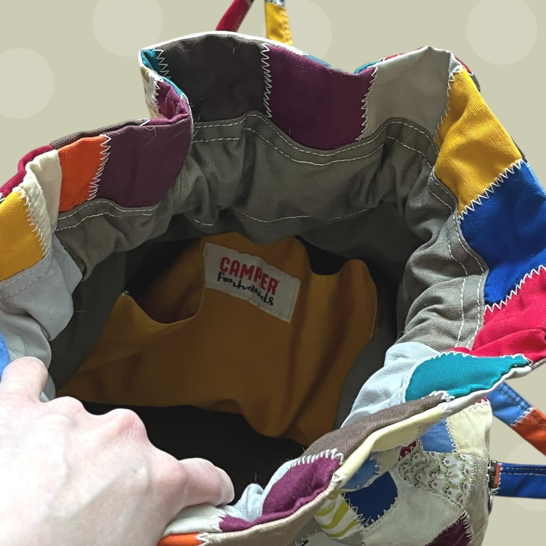 빈티지 캠퍼 모리걸 멀티컬러 패치워크 백팩 짐색 상품이미지4