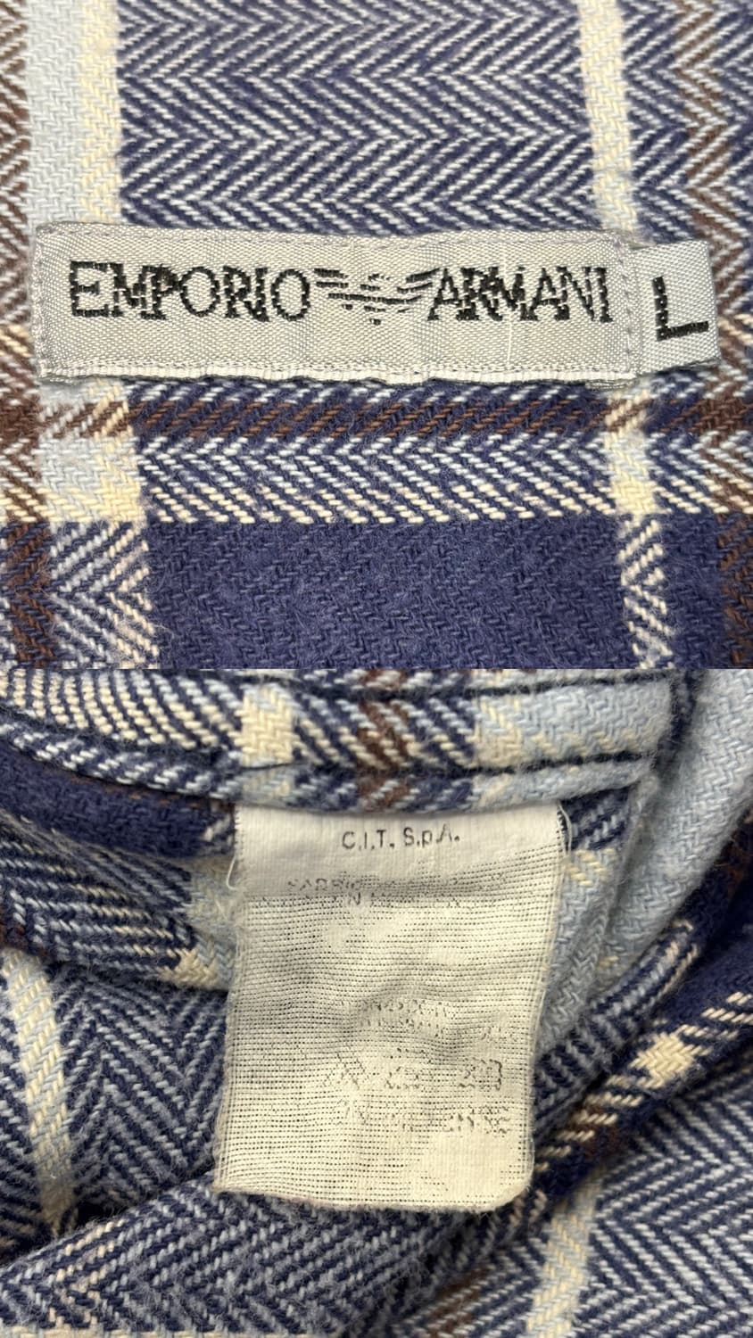 00s 엠포리오 아르마니 플란넬 체크 셔츠 상품이미지10