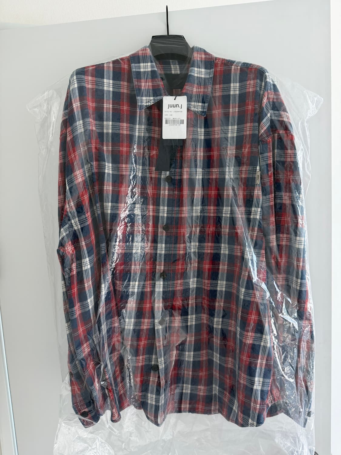 준지 26SS 아일랜드 레드 체크셔츠 48 새상품 상품이미지1