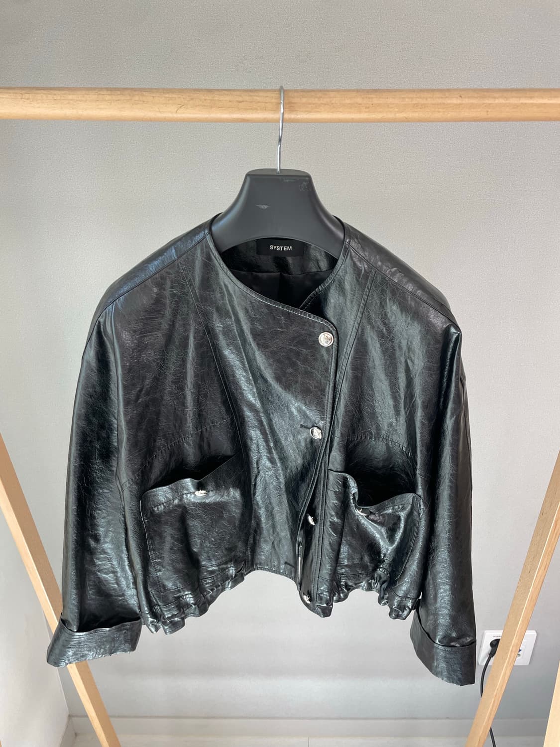 SYSTEM 크롭  레더 자켓 상품이미지3