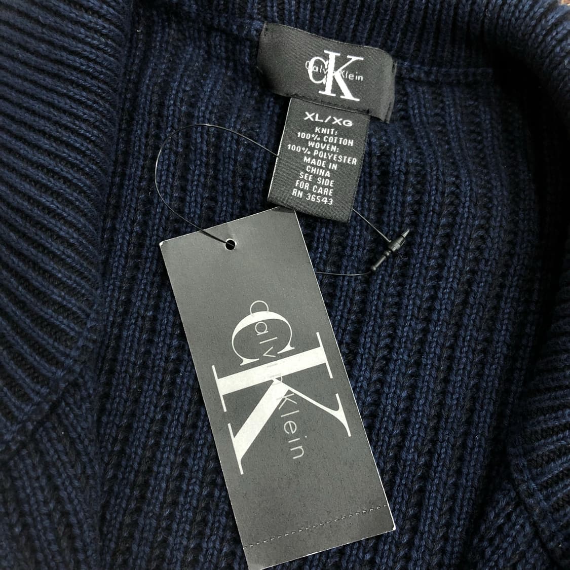 캘빈클라인 코튼 네이비 니트 집업 자켓 상품이미지5