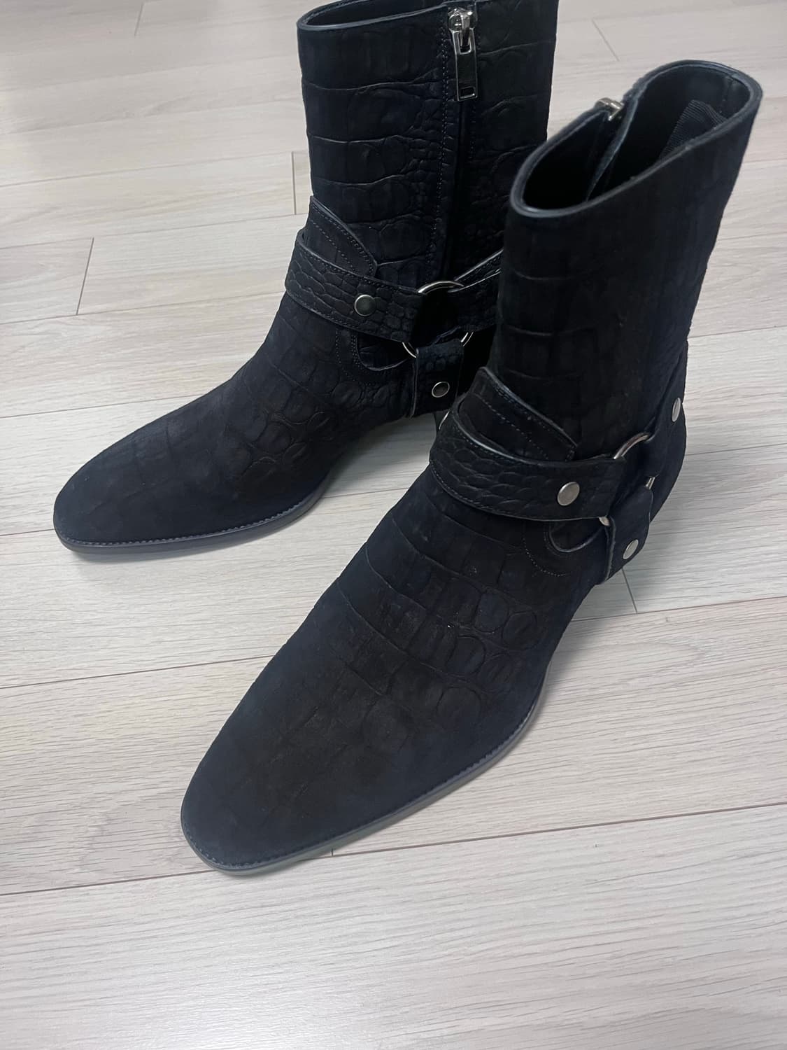 [42.5] 생로랑 크로커다일 스웨이드 하네스 부츠 상품이미지1