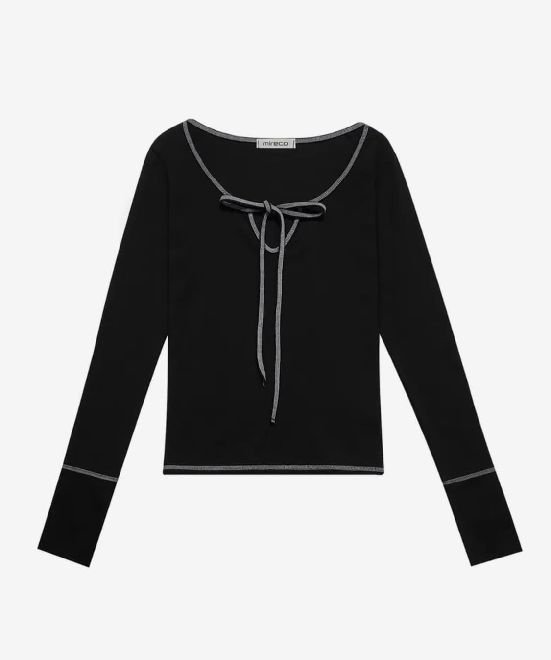미레코 stitch ribbon T black 상품이미지1