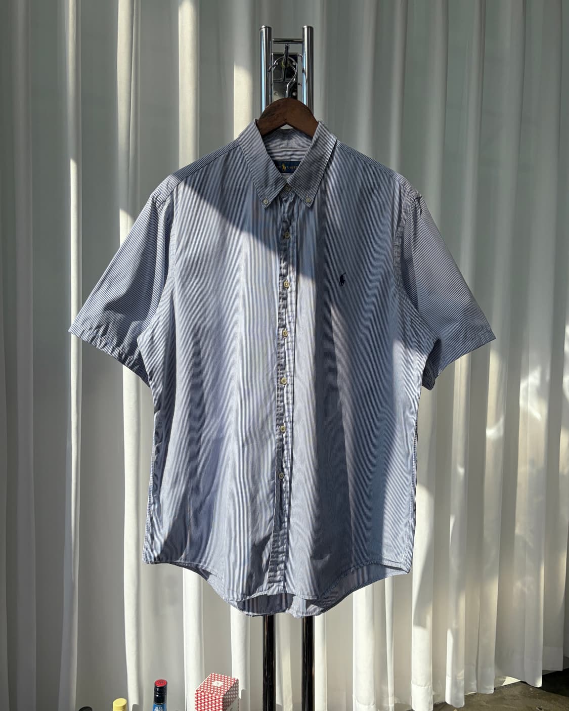 [XL]폴로 랄프로렌 포플린 스트라이프 반팔 셔츠 상품이미지2