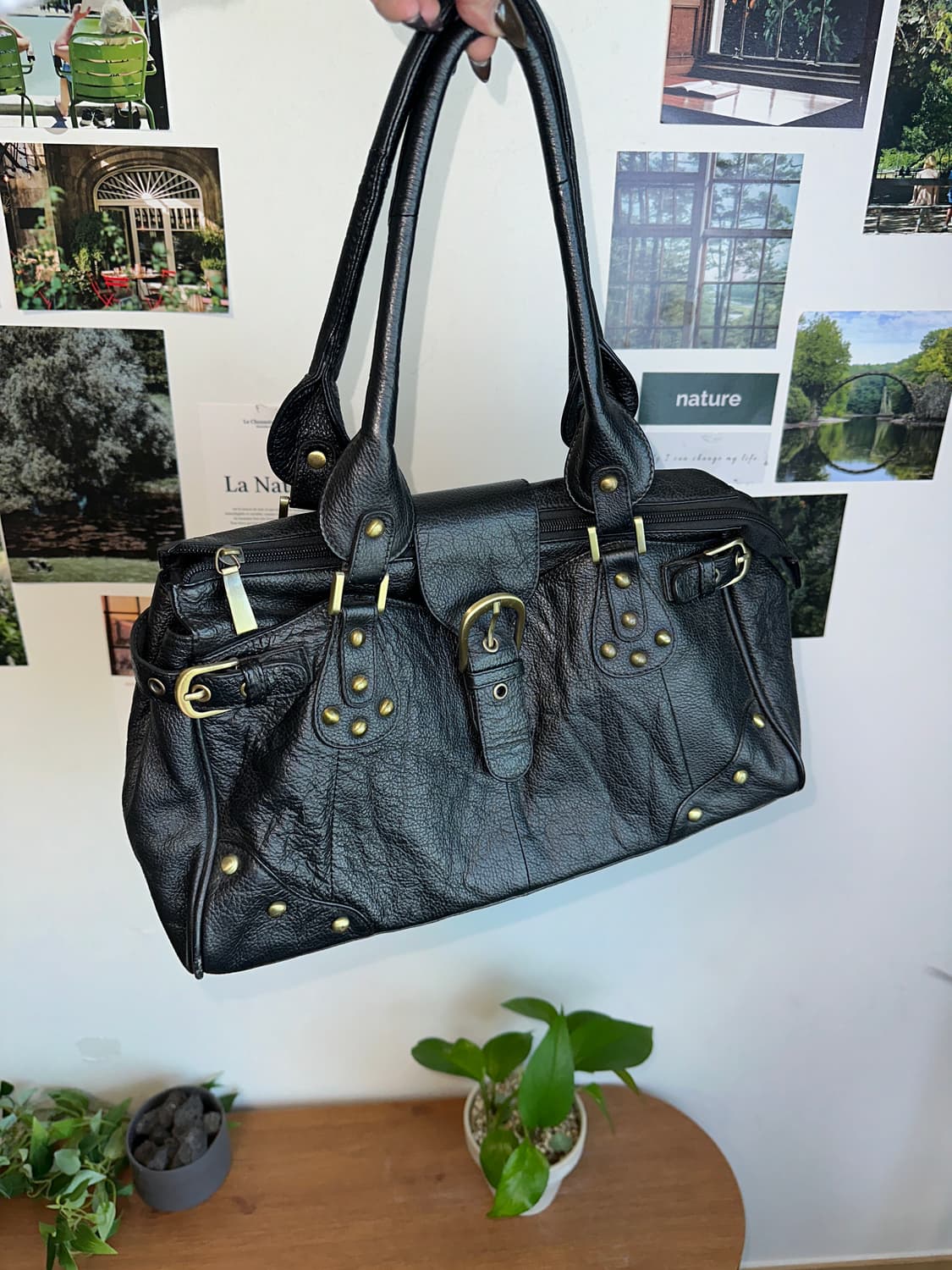 Black y2k buckle shoulder bag 상품이미지4