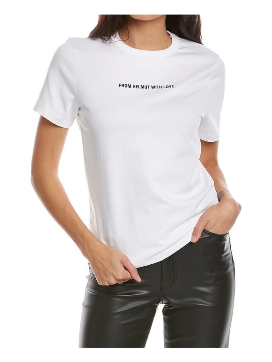 헬무트랭 레터링 반팔 티셔츠 화이트 숏 슬리브 슬리브리스 나시 상품이미지4