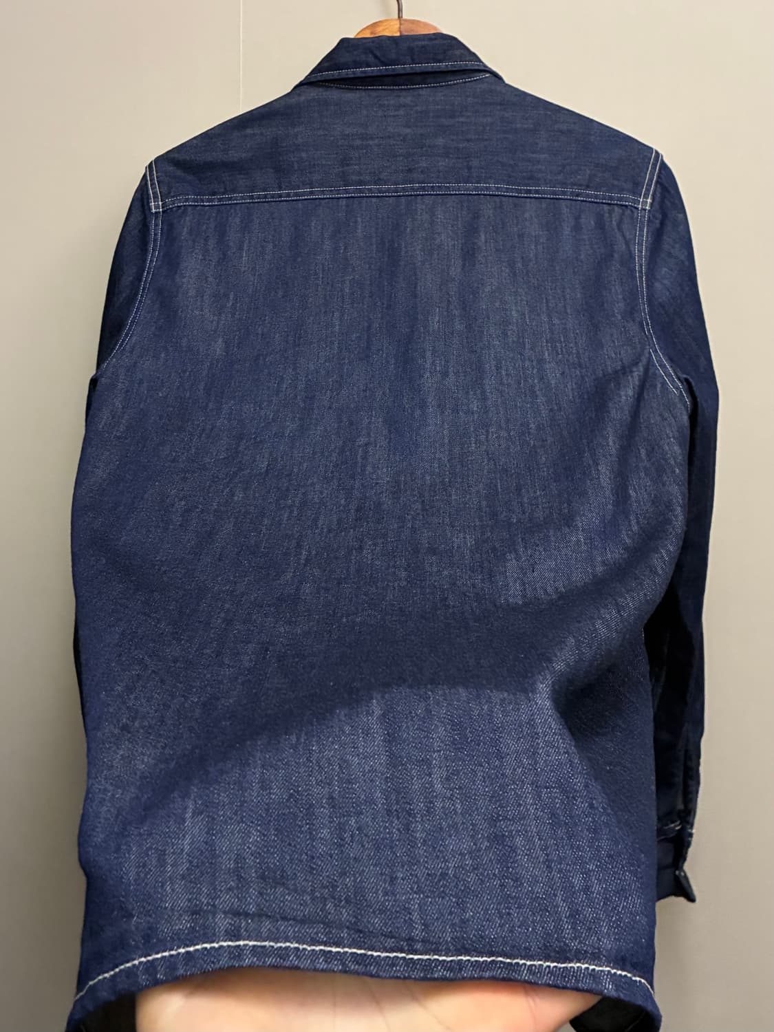 (M)LEE 리 코튼 샴브레이 데님 투포켓 워크셔츠 인디고블루 상품이미지9