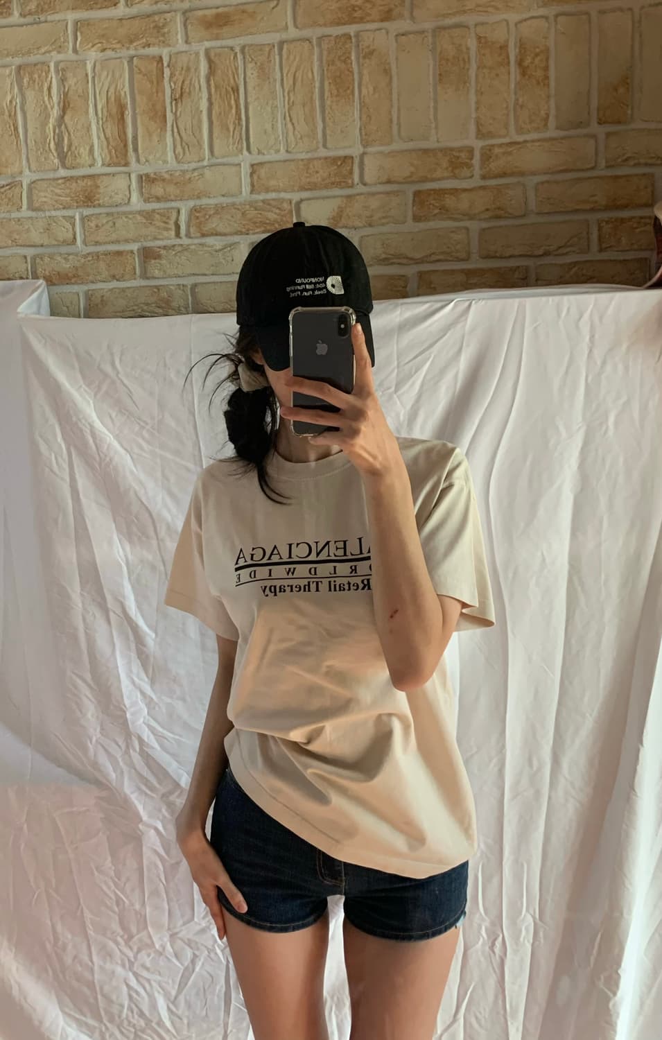 발렌시아가 반팔티,연베이지,XS 상품이미지1