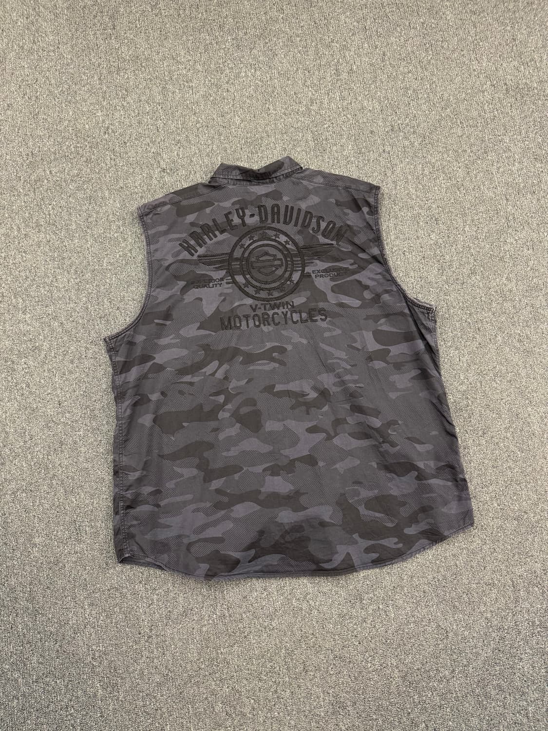 3XL)할리데이비슨 빈티지 패치 자수 커스텀 조끼 베스트 셔츠 상품이미지5