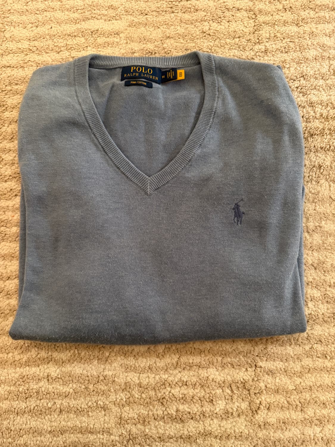 (정품) 폴로 피마코튼 브이넥 니트 상품이미지1