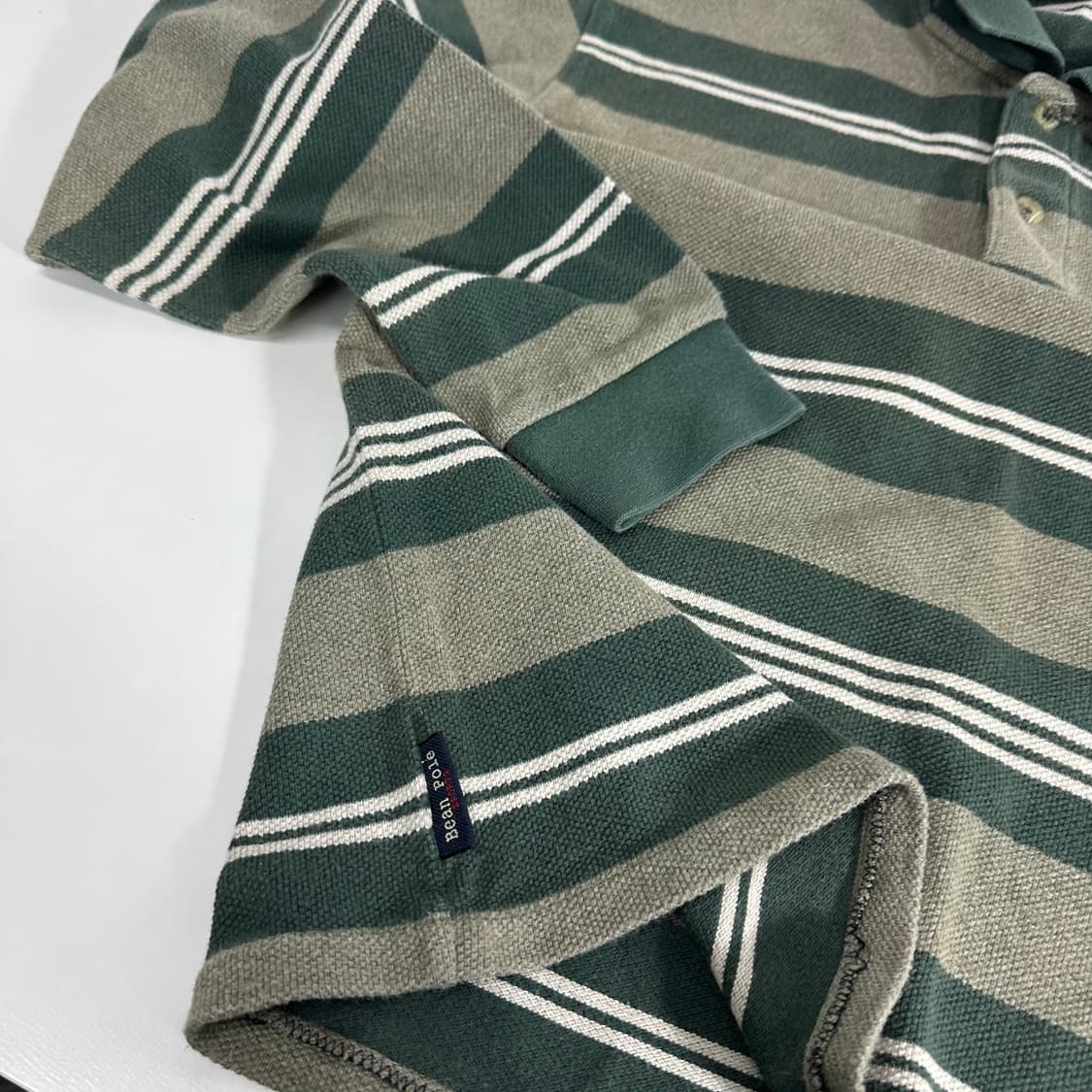 95 빈폴 카키 스트라이프 럭비 긴팔 카라티 상품이미지5