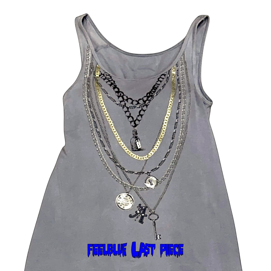 Layered Grey Sleeveless Top 상품이미지2