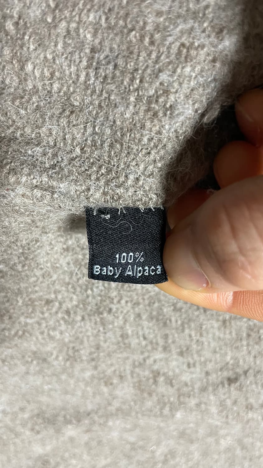 페루 00s 빈티지 모리걸 그레이 헤더드 멜란지 베이비 알파카 가디건 상품이미지8