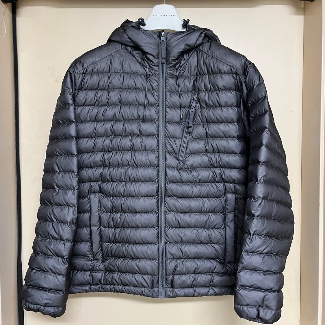 [L] HIS 해지스 25fw 경량 구스 다운 그레이 신상품 hazzys 상품이미지4