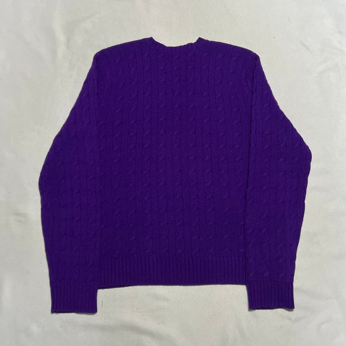 L 폴로랄프로렌 메리노울 앙고라 케이블 퍼플 니트 상품이미지3