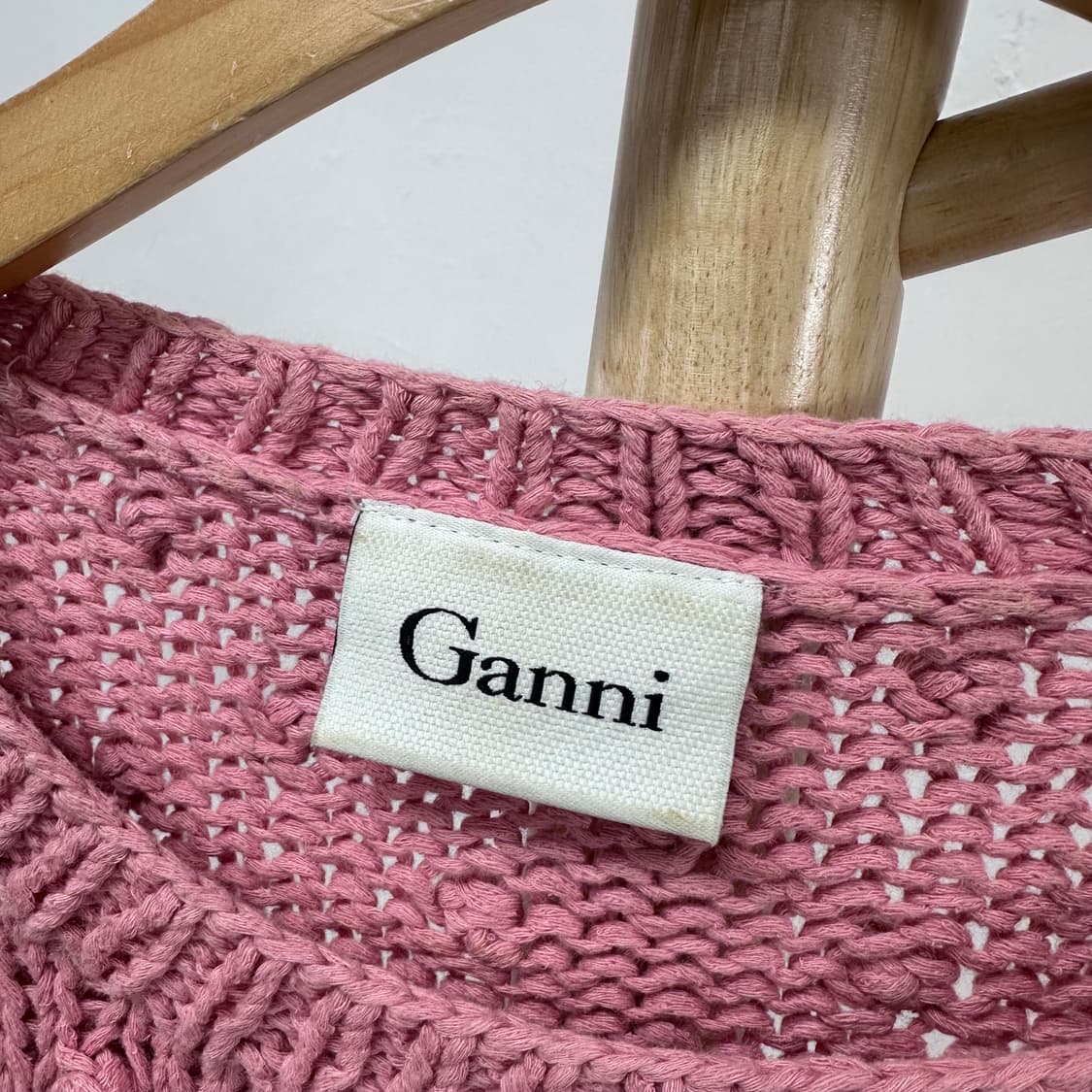 GANNI 가니 핑크 크롭 팝콘 니트 스웨터 XS / 가슴단면53 상품이미지4