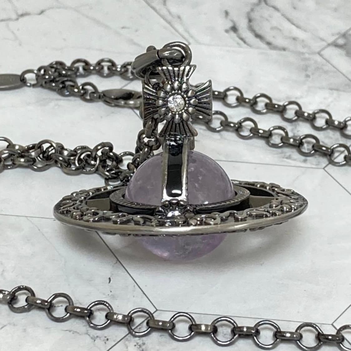 비비안웨스트우드 아카이브 자수정 천연석 orb 팬던트 목걸이 (새상품) 상품이미지1