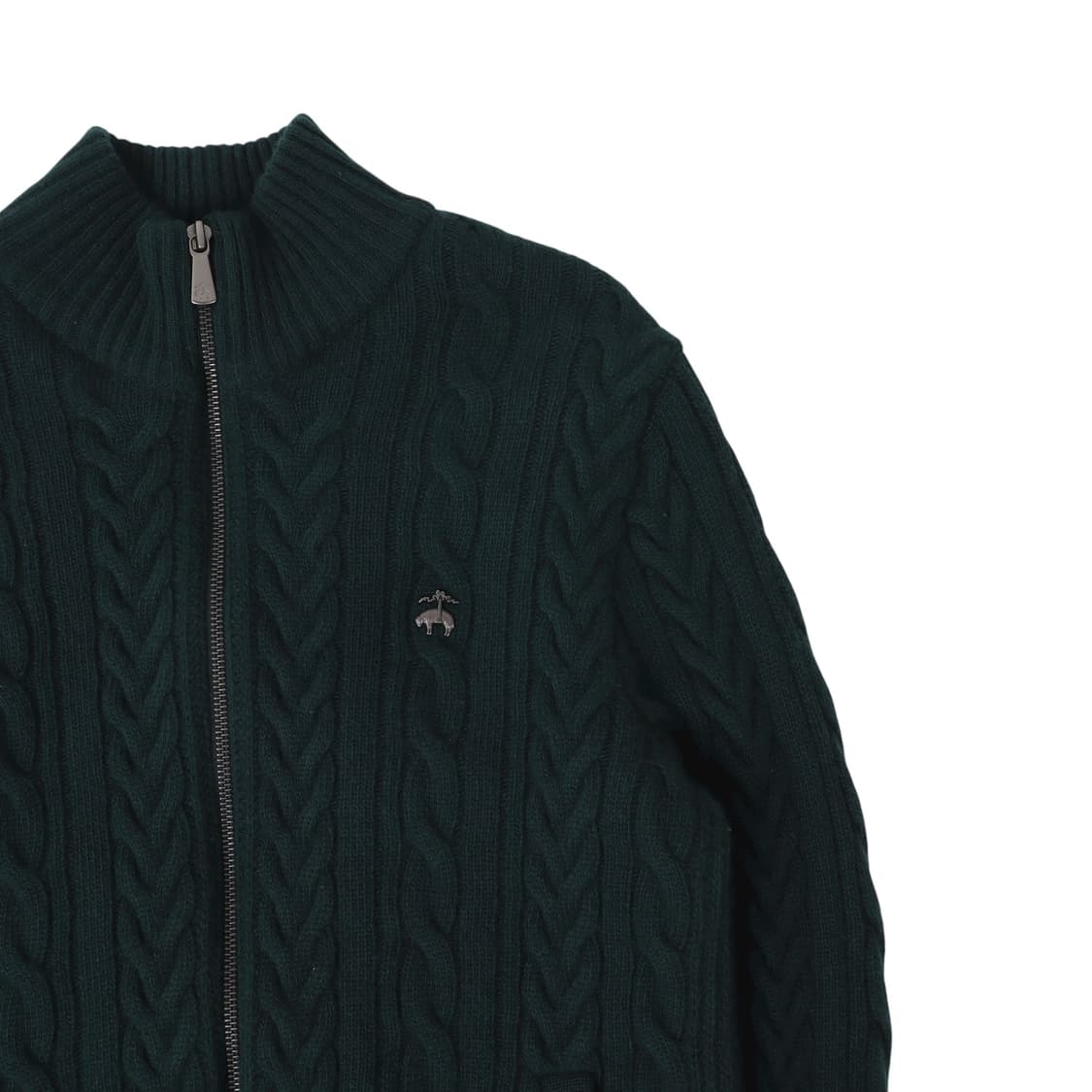 브룩스브라더스 다크그린 울 케이블 니트 가디건 상품이미지2
