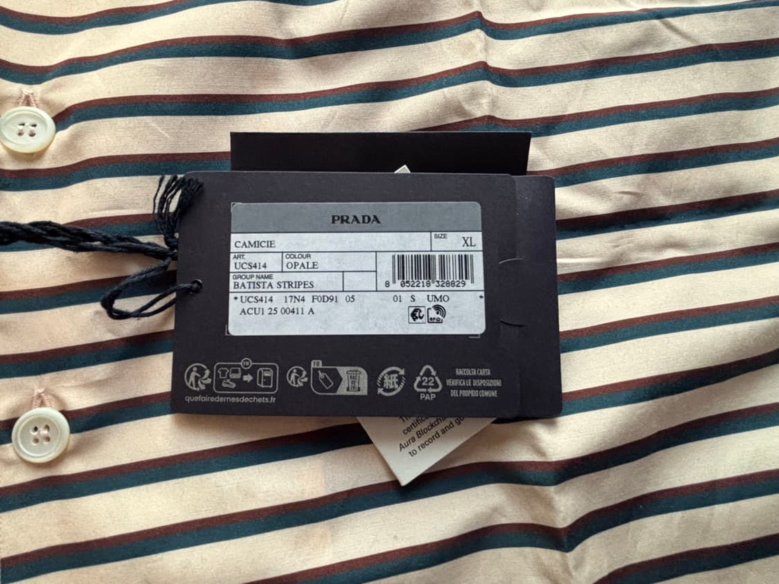 프라다 스트라이프 볼링 셔츠 (XL) 상품이미지8
