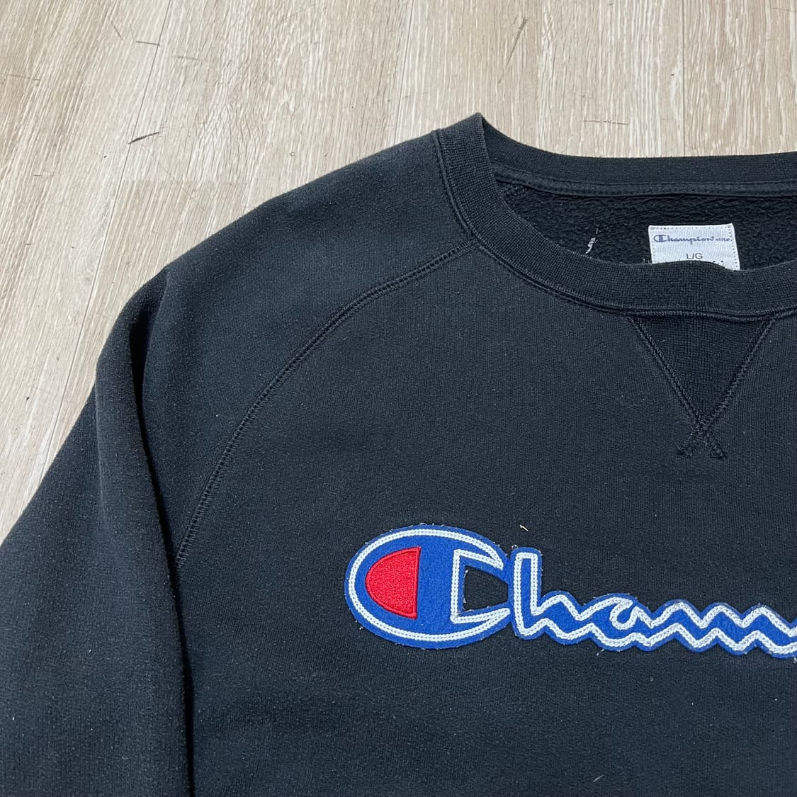 챔피온 Champion 레글런 스펠아웃 로고 기모 맨투맨 L(100) 상품이미지2