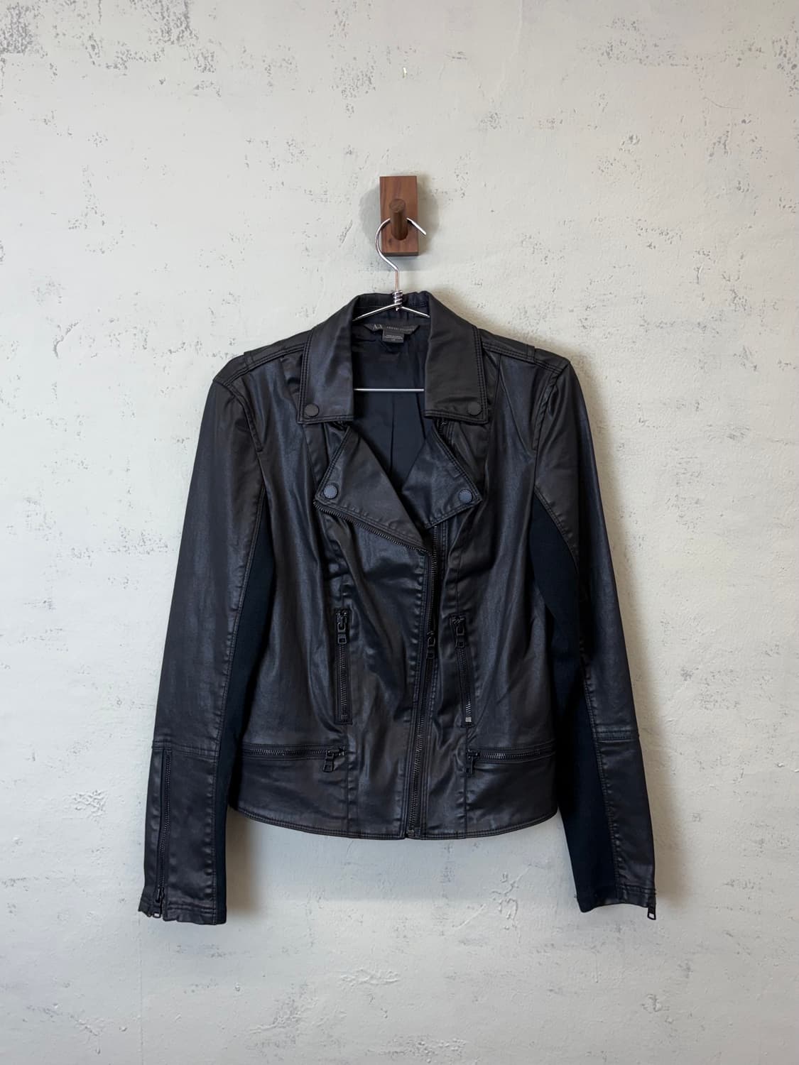 아르마니익스체인지 비건레더 더블 라이더 자켓 상품이미지1