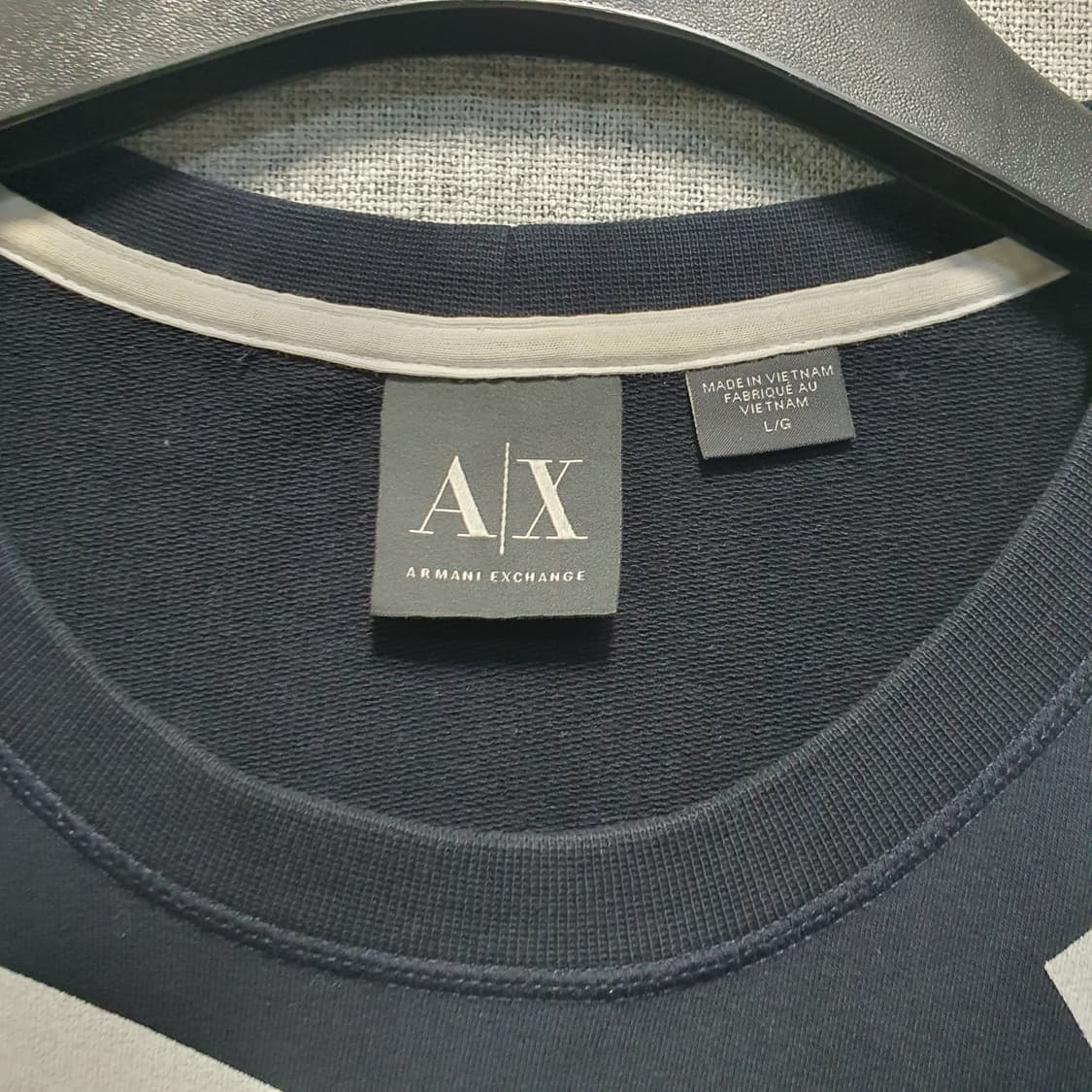 알마니 익스체인지 로고 맨투맨 블랙  상품이미지3