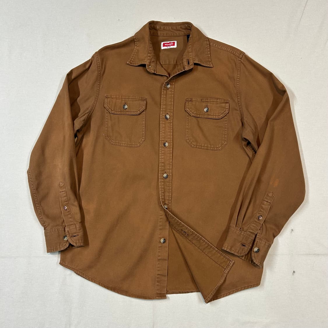 M) Wrangler 랭글러 투포켓 워크웨어 코튼 셔츠 브라운 상품이미지1