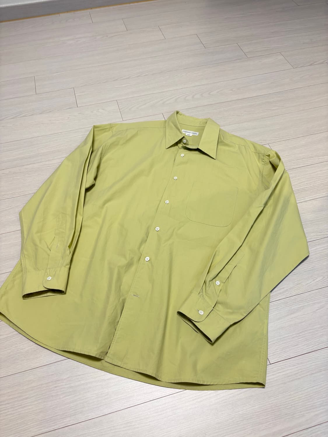 토마스모어 포플린 셔츠 라임색상 S사이즈(100-103) 상품이미지1