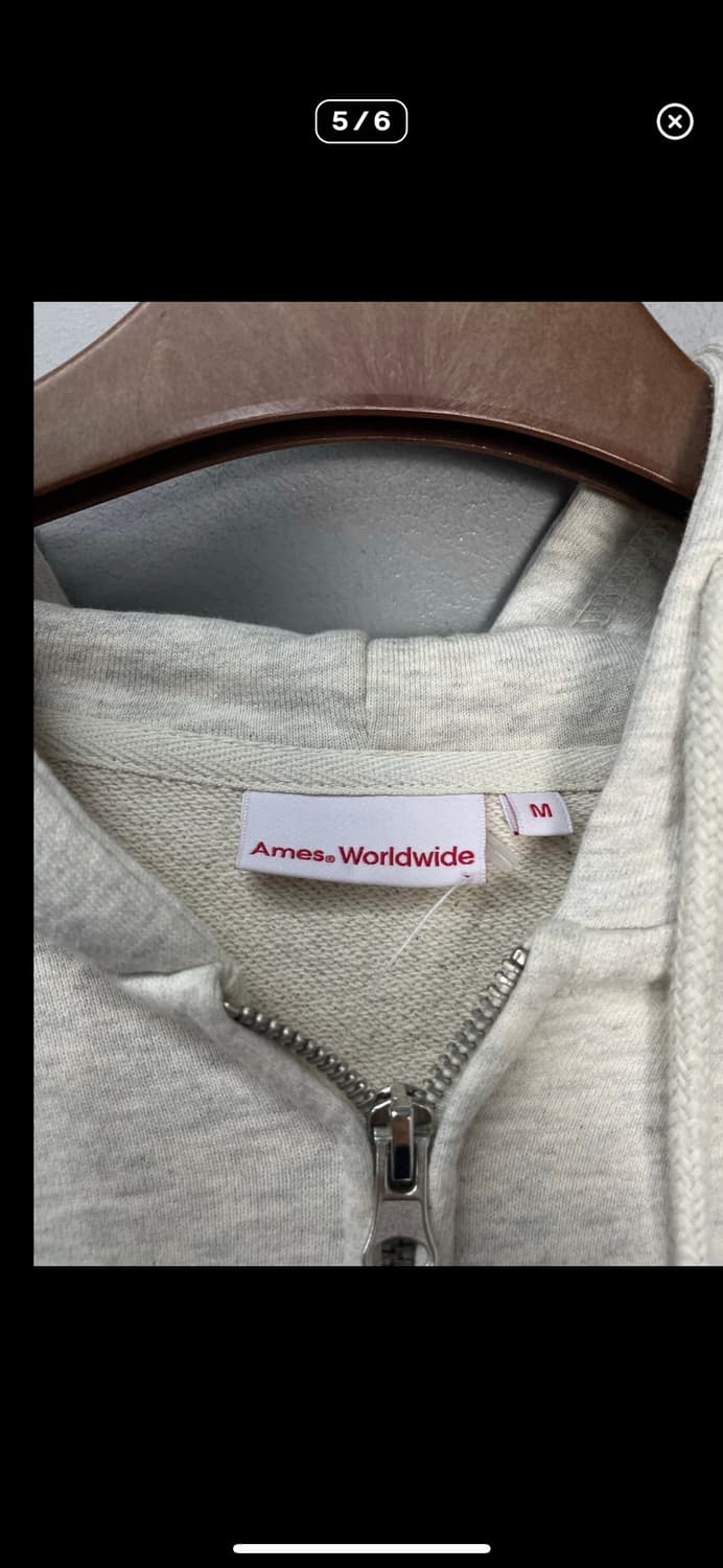 아메스 월드와이드 베이직로고 오트밀 후드집업 A2785 상품이미지5