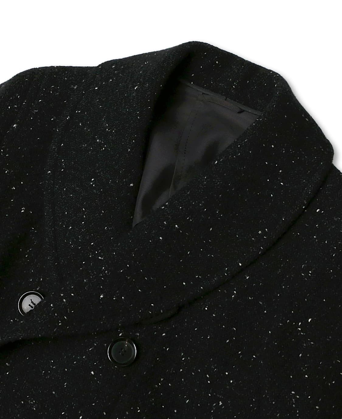 카모시타 [Camoshita] 블랙 울 네프 숄 코트 상품이미지2