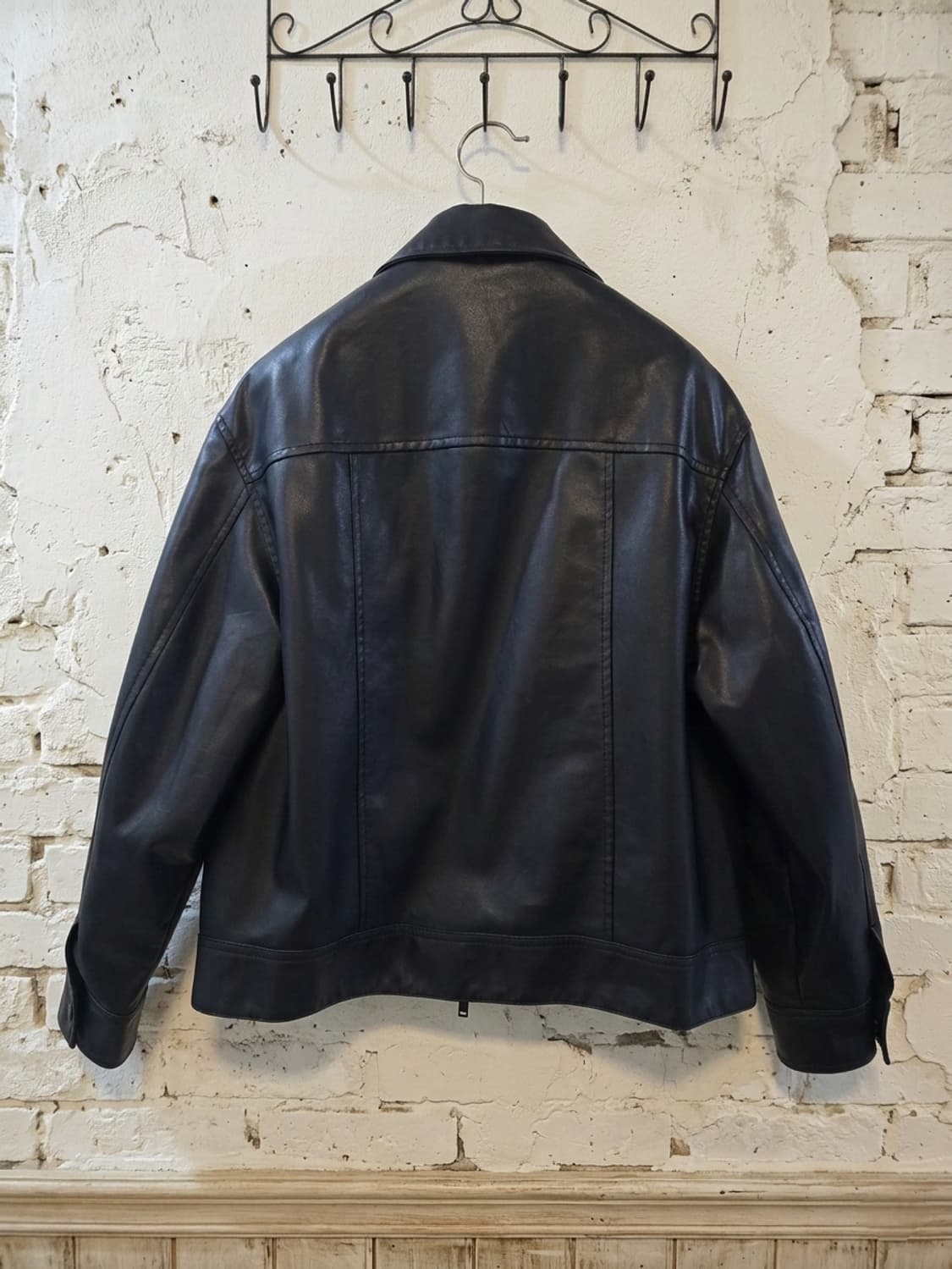 스파오 남성 블랙 양가죽 자켓 95 상품이미지2