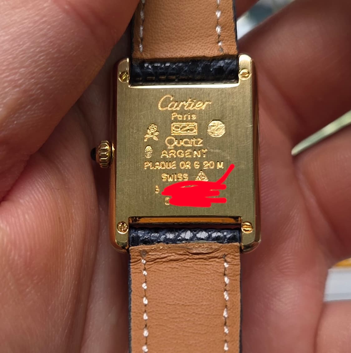 빈티지 까르띠에 머스트드 탱크 오리지널 희귀 실버로만 쿼츠 여성용 (감정 상품이미지6