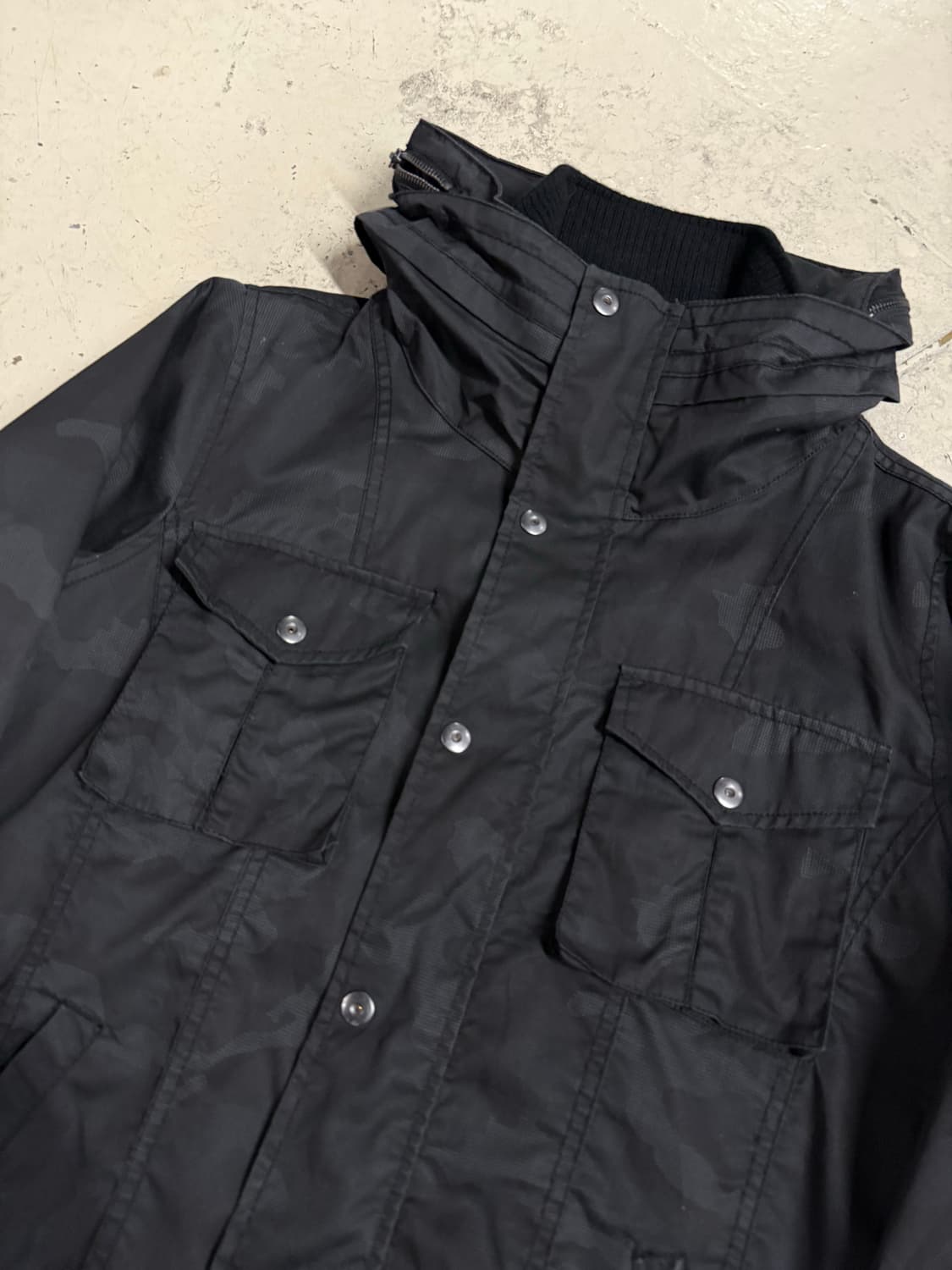 camo pattern high-neck detail jacket 상품이미지7