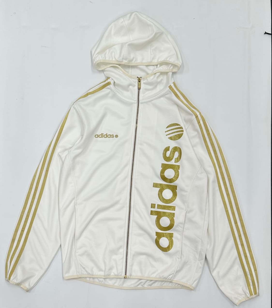 재팬 아디다스 레어 유니폼 블록코어 화이트 금장 후드 져지 NEO  상품이미지2