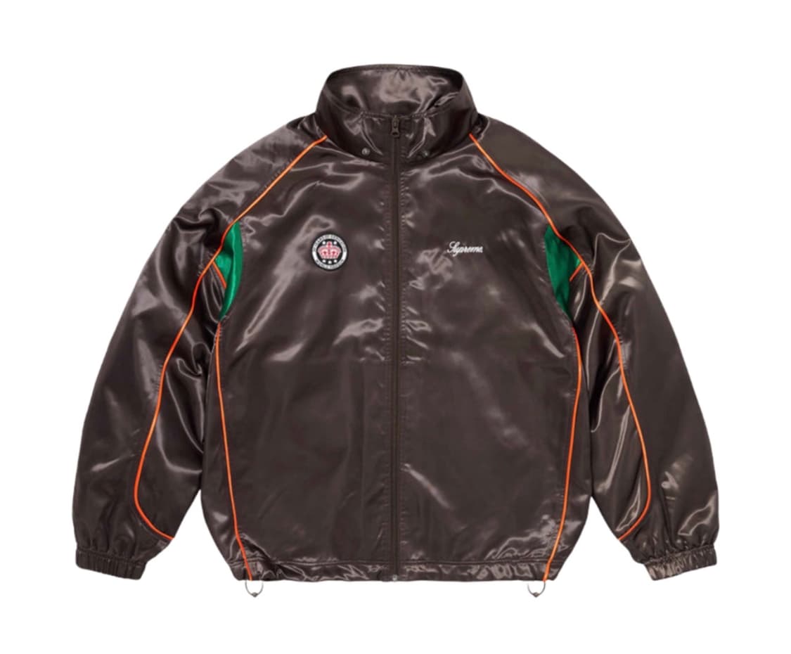 24SS 슈프림 사틴 후드 트랙 자켓 브라운 - L (새상품) 상품이미지3