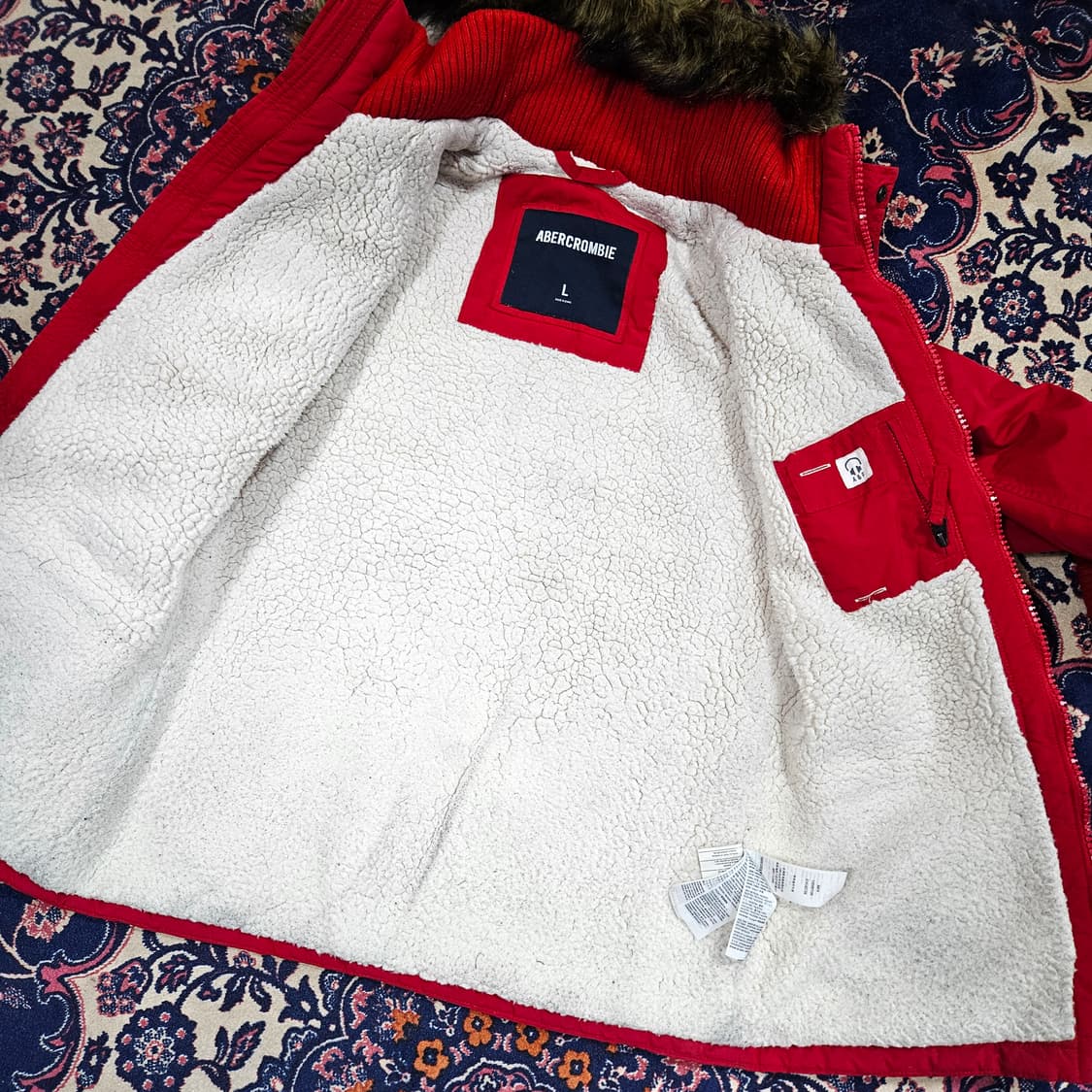아베크롬비 라쿤퍼 양털 멀티포켓 점퍼 L size 상품이미지6