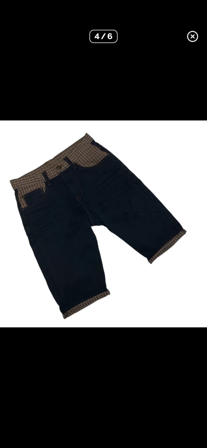 에비수 체크 하프데님팬츠 상품이미지2