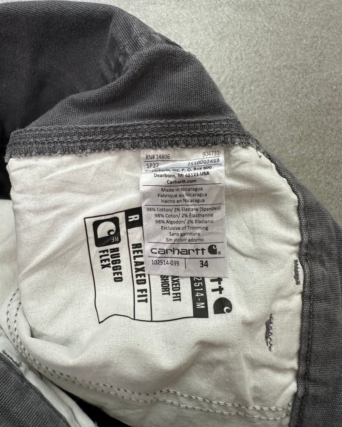 (허단43)칼하트 워크 반바지-M2151 상품이미지5