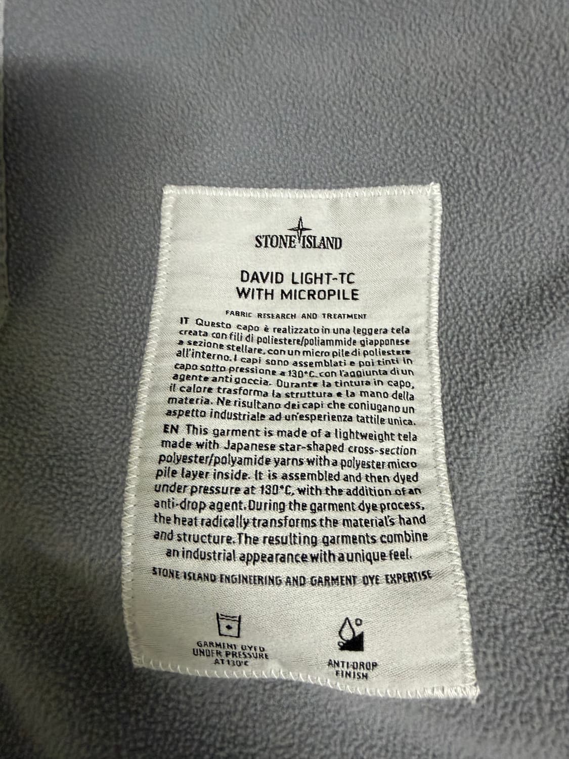 스톤 아일랜드 다비드 라이트-TC 마이크로 파일 자켓 L 상품이미지5