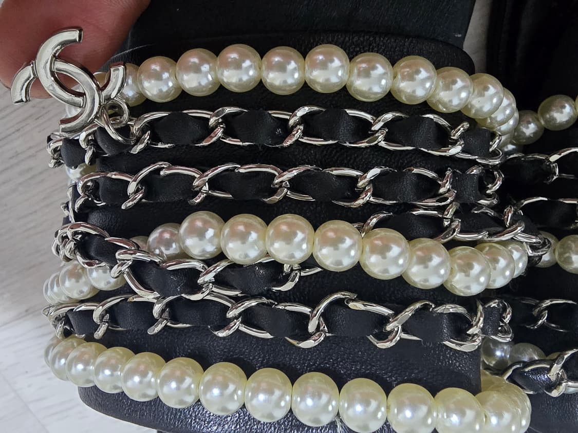 (정품) 샤넬 체인 진주 램스킨 슬리퍼 39(명품 여자 신발 샌들) 상품이미지3