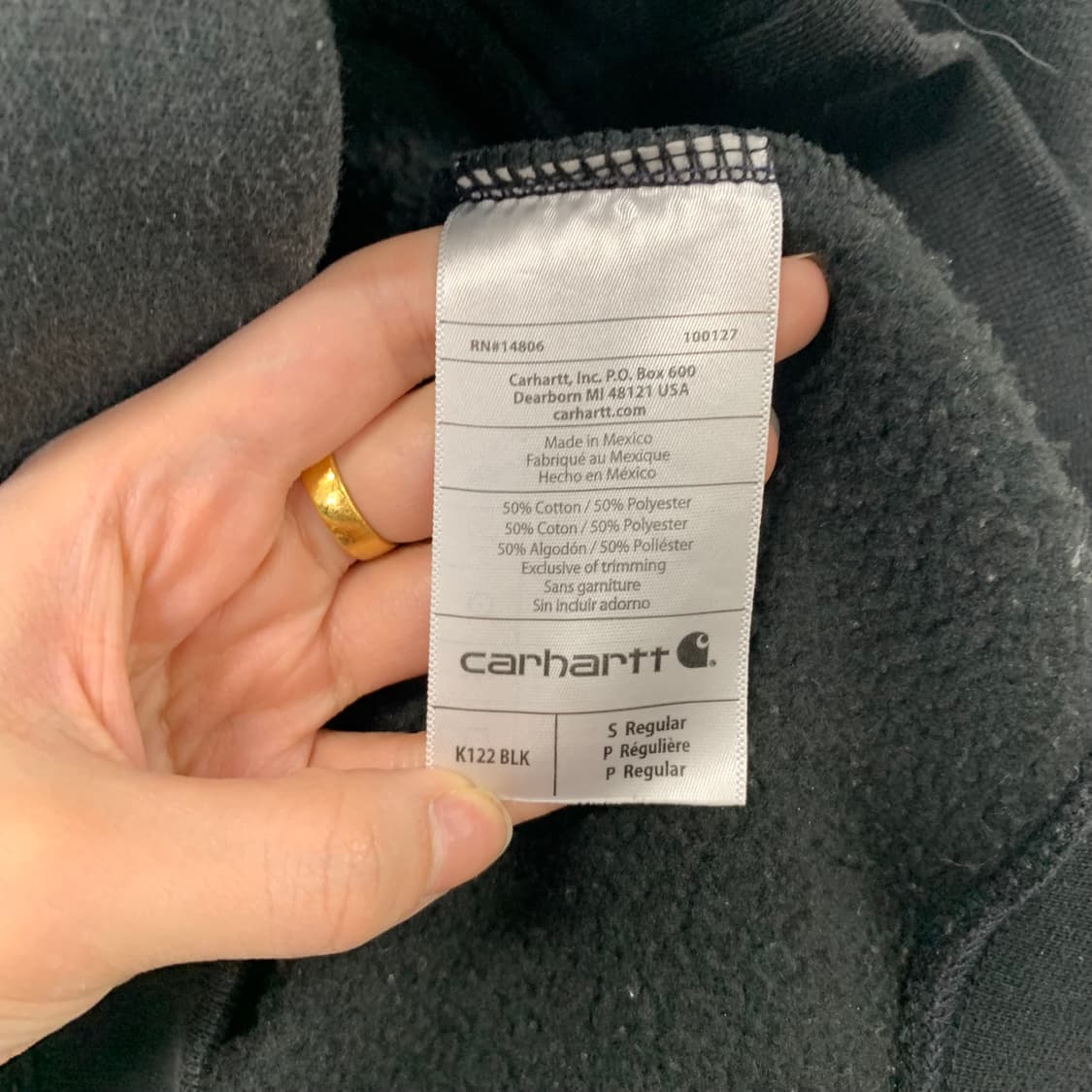 칼하트 로고 블랙 후드집업 상품이미지5