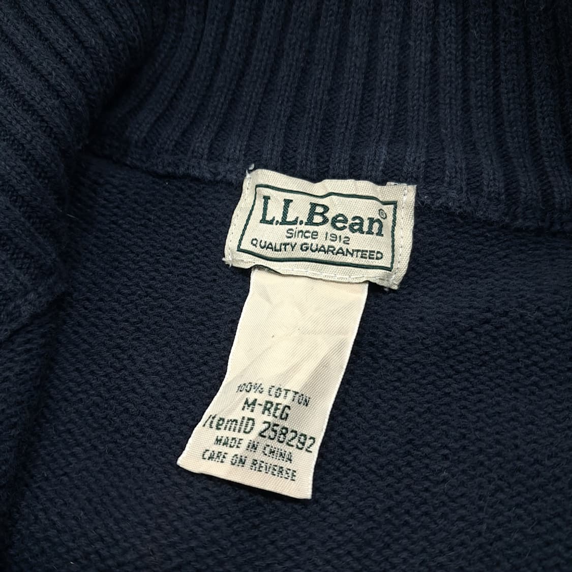 CL037 M 엘엘빈 코튼 캐시미어 투포켓 네이비 드라이버즈 니트 집업 상품이미지3