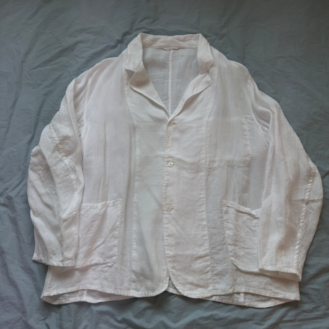 [3] 코모리 22SS 린넨 화이트 자켓 상품이미지1