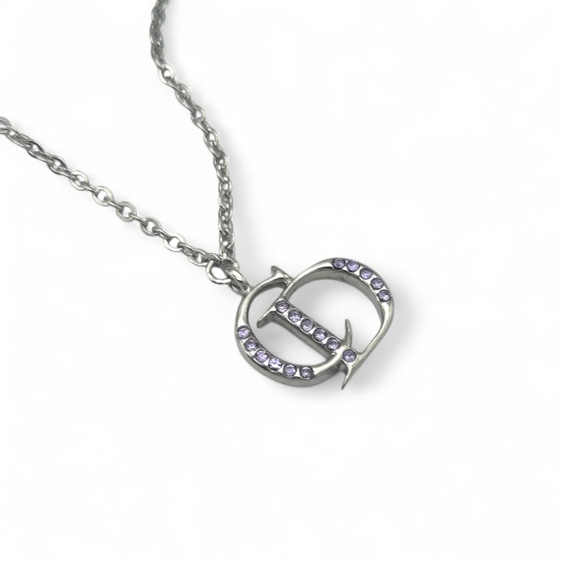 디올 큐빅 CD 로고 목걸이 상품이미지6