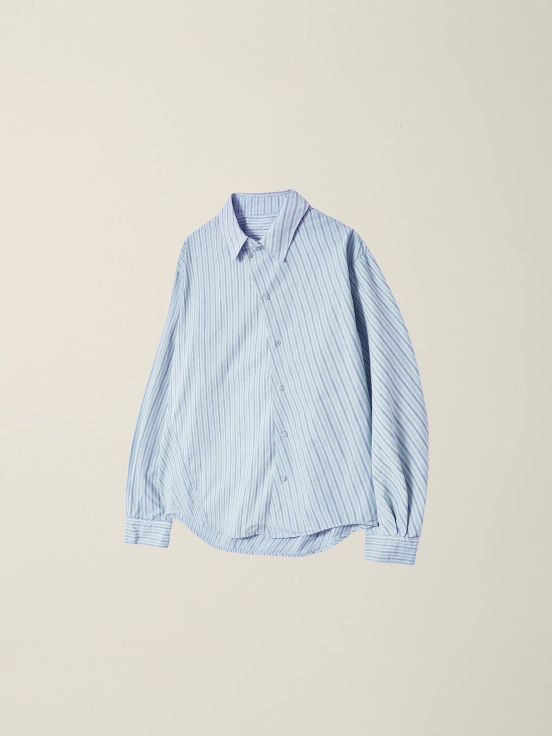 EE 누마레 GARMENT DYED CURVED STRIPE SHIRT 상품이미지3